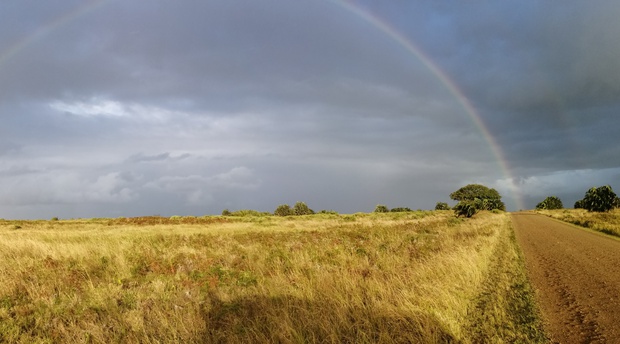 Rainbow over iSimangaliso Wetlands Park, Western Shores